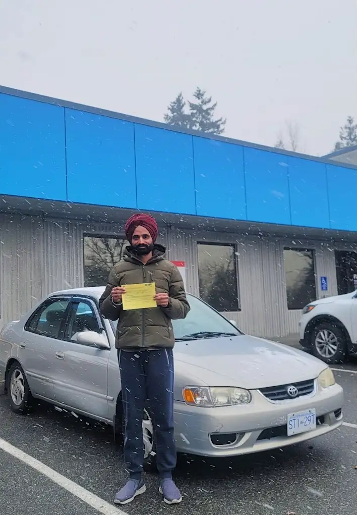 An ADS Driving School student after passing the road test