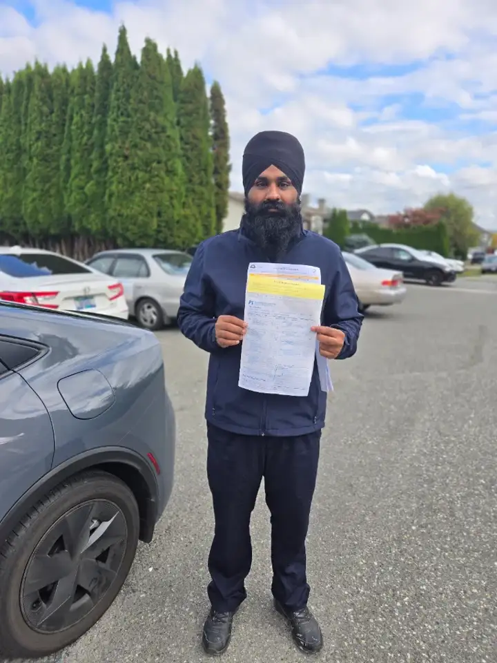 An ADS Driving School student after passing the road test